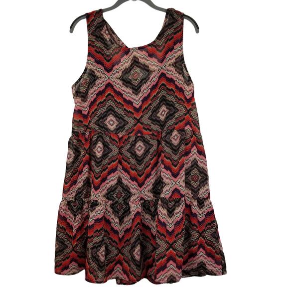 Band of Gypsies Boho Sheer Tunic with Detachable Slip Criss Cross Back, Size XL - Picture 1 of 12